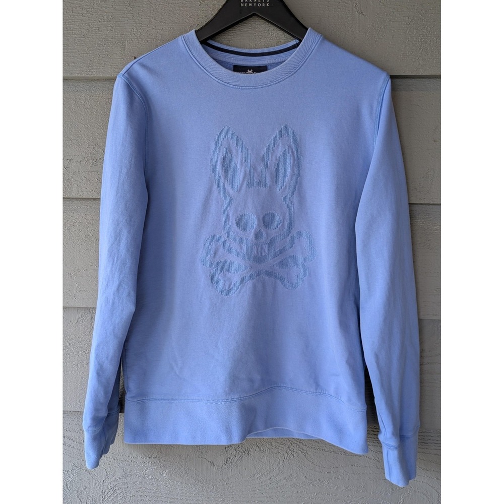 Psycho Bunny Light Blue Crewneck Sweatshirt with Tonal Logo